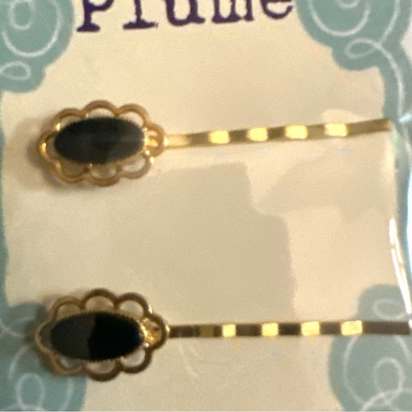 Elegant Black & Gold Hairpin Set Timeless Vintage-Inspired Hair Accessories NWT - Picture 5 of 5